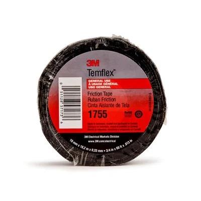 1755-3/43m temflex #1755 3/4" x 60 ftcotton friction tape black