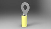 2-35110-12-35110-1 Ring Terminal12-10AWG 1/4"Stud Yellow NylonInsulated Tape Mounted RoHS