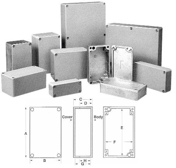 an-1301-gBud AN-1301-GDie Cast Aluminum Enclosure2.52" x 2.28" x 1.38" .13"Wall