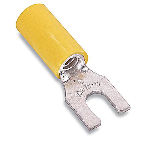 rc2213Thomas & Betts RC2213 NylonInsulated Locking Fork Term12-10AWG #8 Stud Yellow500 Pack RoHS
