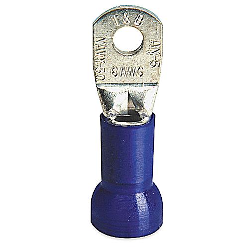 re10711RE10711 Ring Terminal6AN 1/4"Stud Blue NylonInsulated MS25036-120 Class1&2 NSN:5940-00-557-4344 RoHS